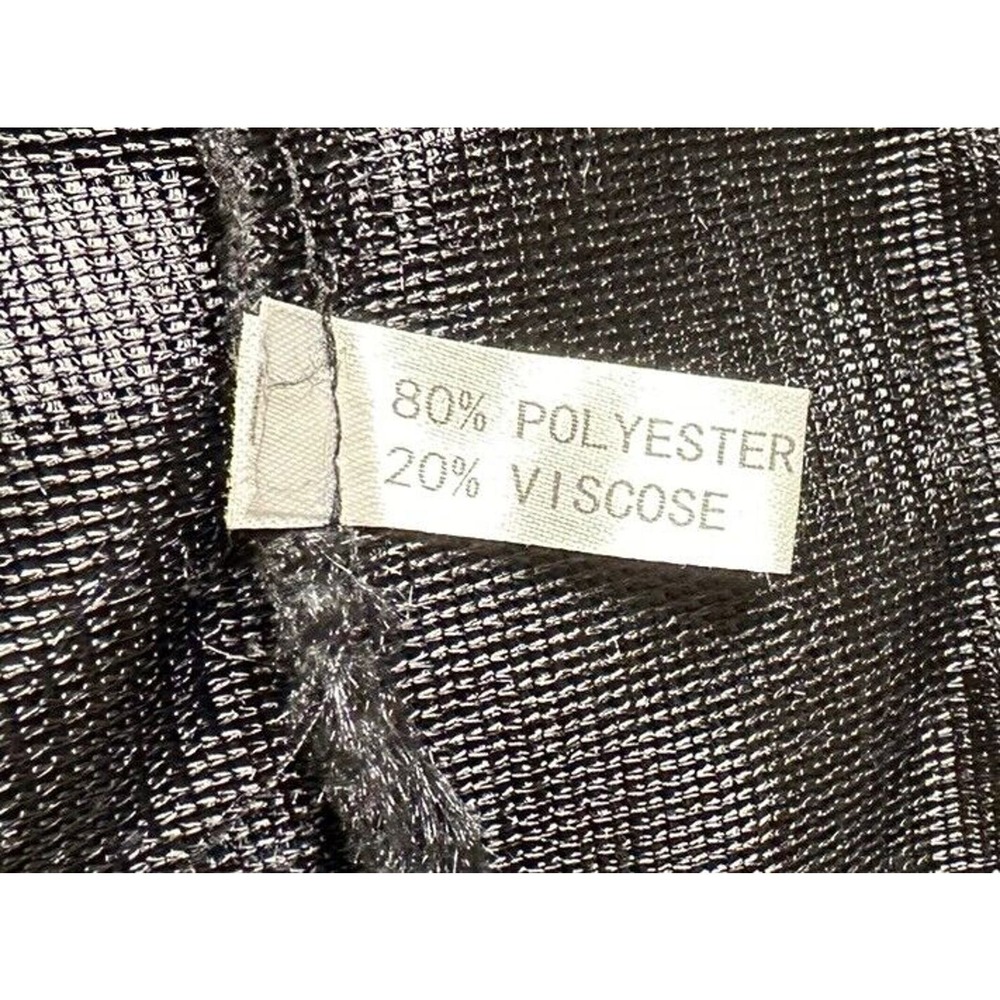 Jet Black Faux Fur Poncho Scarf White Pearls One Size Elegant Cozy Warm - Picture 8 of 9